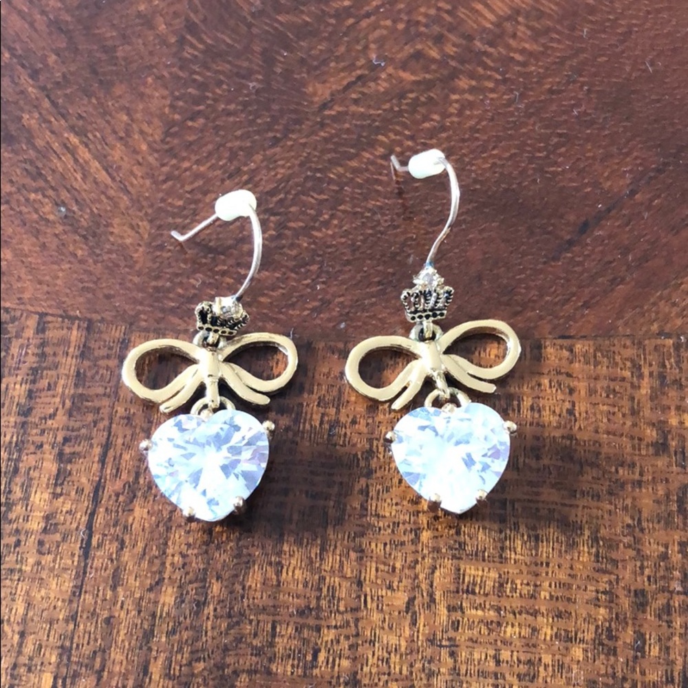 Juicy Couture Large Heart Rhinestone Earrings